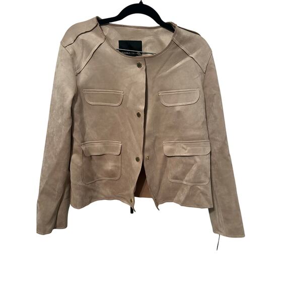 Ivanka Trump Blush Pink Faux Suede Jacket Medium NWT - Picture 1 of 5